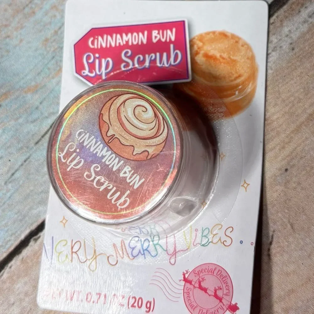 New Cinnamon Bun Lip Scrub - Shimmery Orange Jar